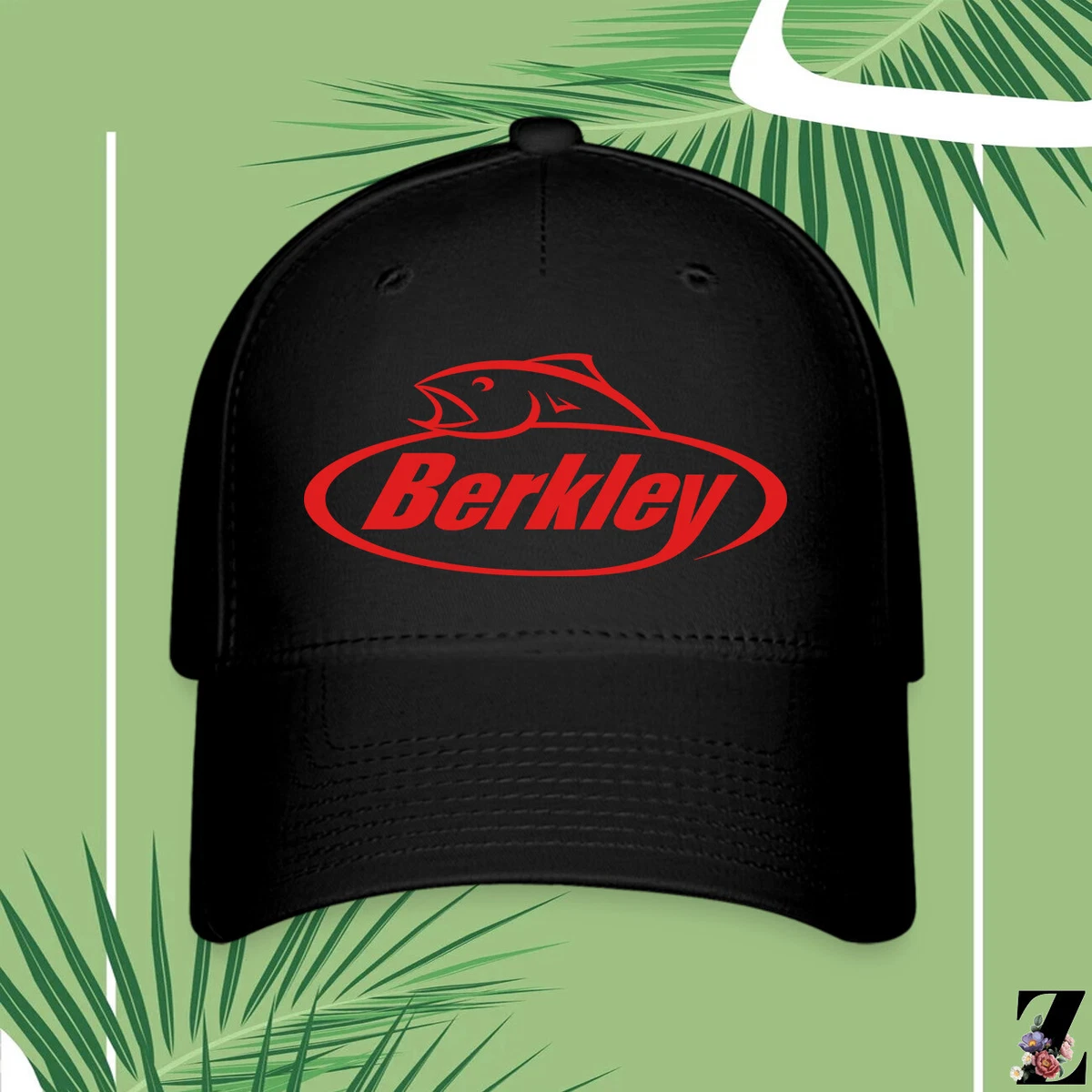 Berkley Fishing Logo Black Hat Baseball Cap Size S/M L/XL