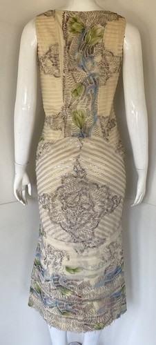 Yigal Azrouel dress Long Maxi Sleeveless Sequin Tiered Floral Printed Size 10 - Picture 9 of 12
