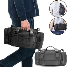 Men Tactical Molle Waist Bag Gym Bag Military Duffle Bag Workout Pouch Carry Bag
