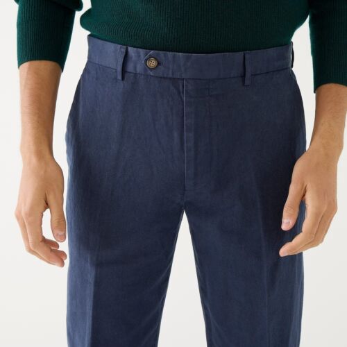 J.CREW Traje Chaqueta y Pantalones Azul Marino Blazer Algodón Lino Chino 40 34 Conjunto Completo Informal - Imagen 8 de 15