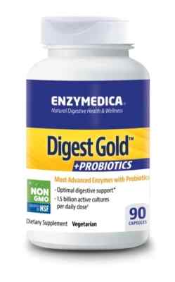 Enzymedica,  Digest Gold + Probiotics 90 Capsules (2 BOTLLES EXP 06/25 )