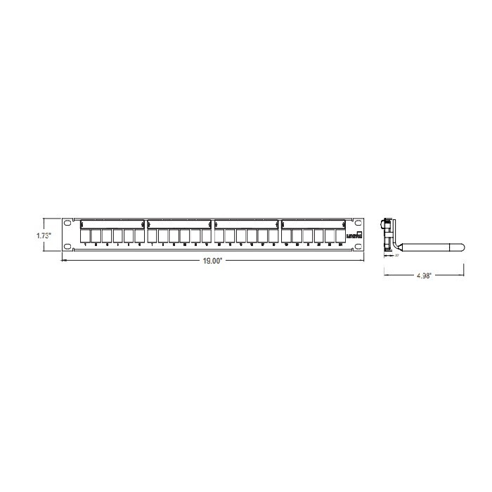 Leviton 49255-L24 1RU 24‑Port Patch Panel with Magnifying