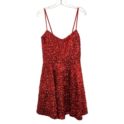 Alyce Paris 3116 A-Line Spaghetti Strap Sequin Short Dress Red Size 12 New  | eBay