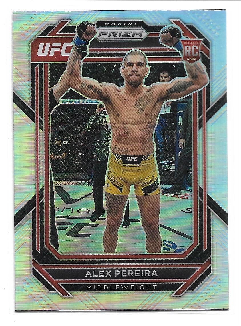 2023 Panini Prizm UFC Alex Pereira Silver Prizm Parallel Rookie Card No. 111