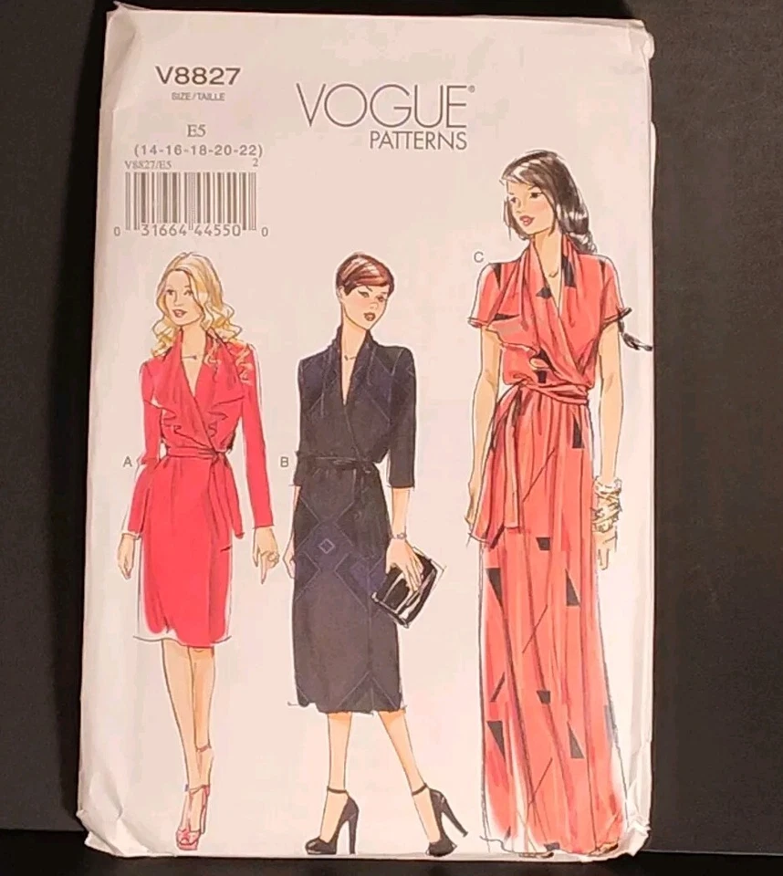 Lot Of 2 Modern Vogue Women's Sewing Patterns Uncut Purse, Dress Size 14-22 - Image 2 of 3