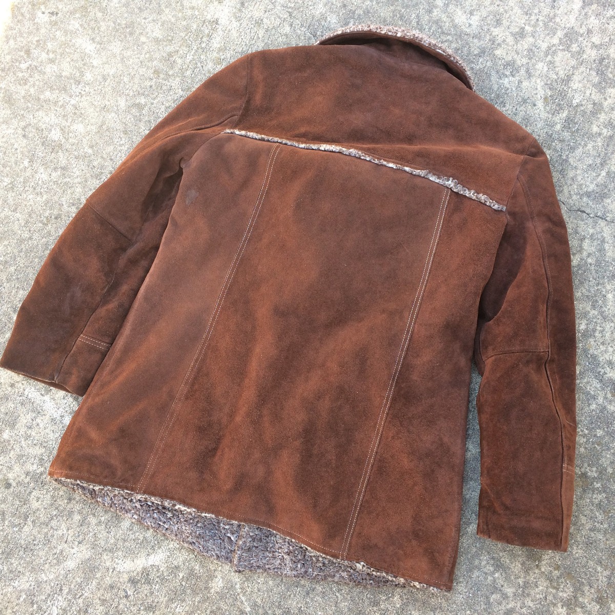 Vintage JC Penney's Cowhide Leather Suede Work Lumberjack Mackinaw