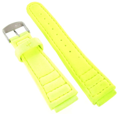 18mm Morellato Neon Yellow Lycra Spandex Fabric Stitched Padded Watch Band 1616 - Picture 3 of 3
