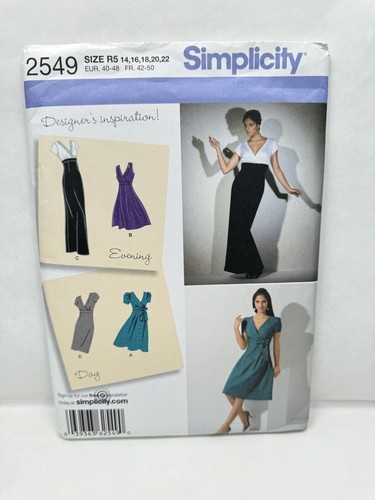 Simplicity 2549 Misses Dress Party Evening Pattern 14-22 *Uncut* - 第 1/3 張圖片