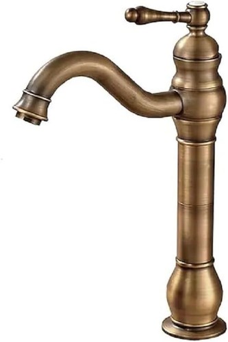 Gold Bathroom Sink Faucet Single Handle Tall Basin Mixer Tap 360° Swivel - Picture 2 of 7