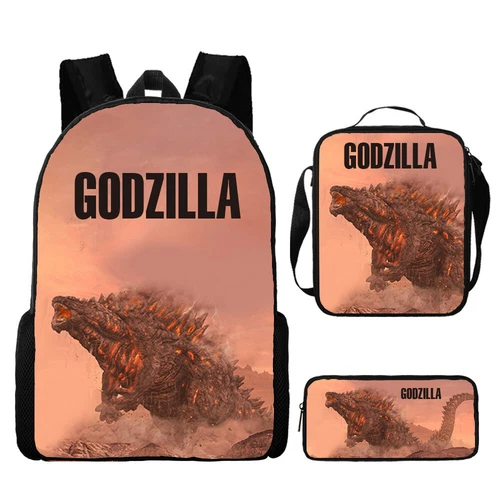 Mochila 3D Godzilla vs Kong Bolsa de libros escolares Mochila Bolsa de almuerzo Estuche para lápices Regalo - Imagen 29 de 50
