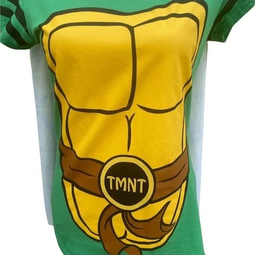 Nickelodeon Ninja Turtle TMNT Junior Shirt size L Green Cape Short Sleeve - Picture 2 of 6