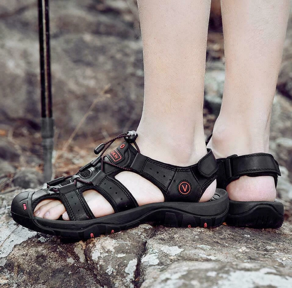 男式露趾远足渔夫运动休闲凉鞋海滩户外鞋尺寸 — 第 3/4 张图片