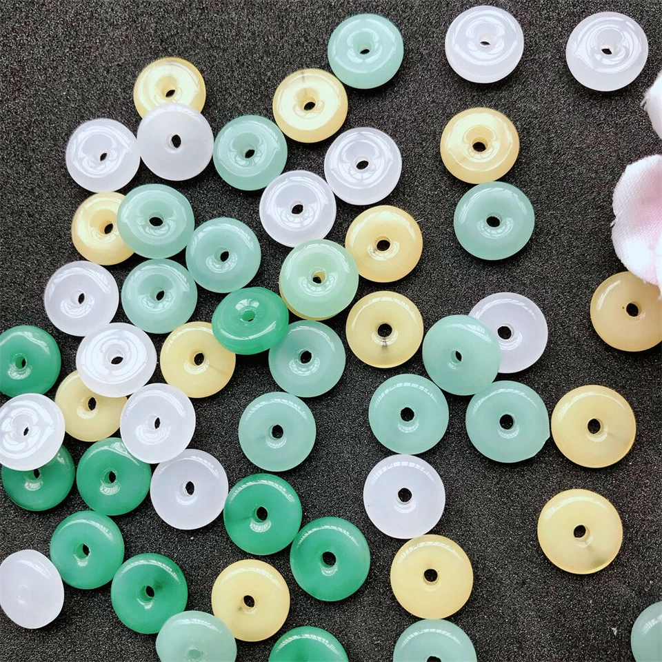 50 piezas Cuentas de disco planas redondas de vidrio para pulseras espaciadores para hacer joyas 10 mm Foto 3 de 4