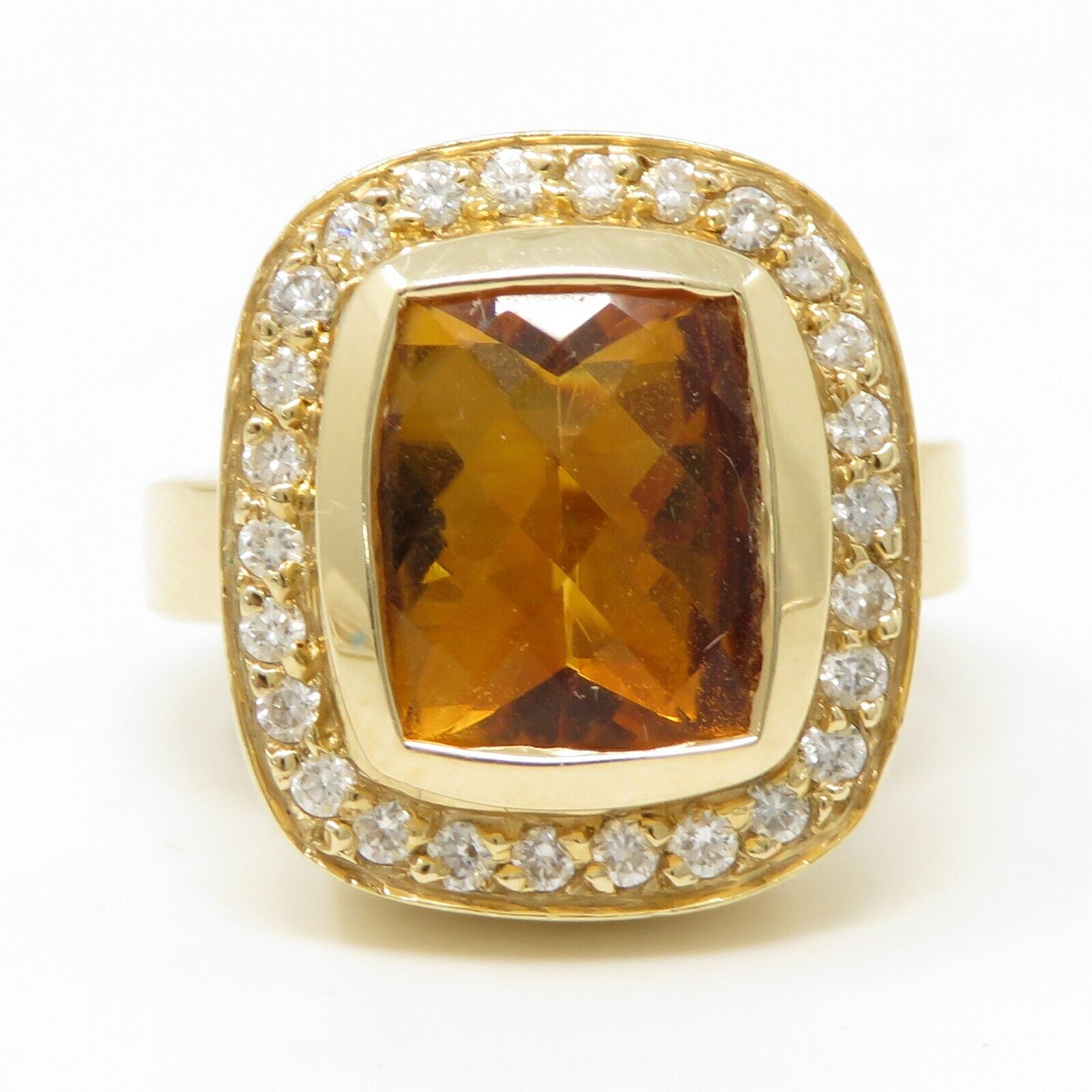 NYJEWEL 14k Yellow Gold Citrine & Diamond Large R… - image 1