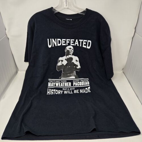 2015 Mayweather VS Pacquiao Shirt Men's XL Undefeated History Will Be Made RARE - Picture 2 of 3