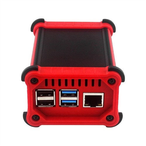 Black Plate Aluminum Case with RPI CPU Cooling Fan for 4B Case - Afbeelding 4 van 7