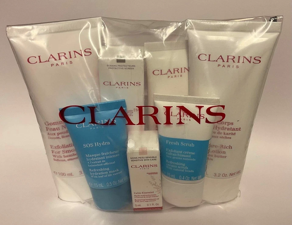 clarins gift set body, foot & face treatment  lotion, scrub & mask  X  7 Product - Image 4 of 4
