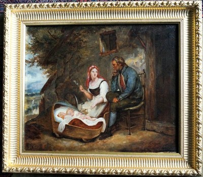 Adolphe Roehn oder Schüler, um 1823/26 Ländliche GenreszeneÖl Paris
