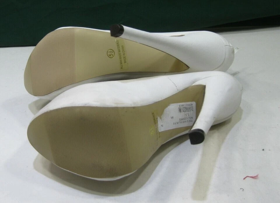 Zapato Sexy Blanco/Negro Elástico 6.5" Tacón de Agujero 2.5" Plataforma MUJERES Talla 5.5 Foto 4 de 4