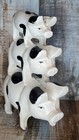 Vintage Cast Iron Stacked Black & White 3 Pigs Figurine Farmhouse Door Stop 7"