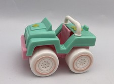 Fisher Price 1988 Smooshees 7281 GREEN PINK JEEP Car Vehicle