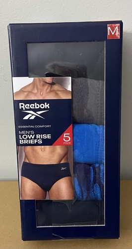 NEU HERREN "REEBOK ESSENTIAL COMFORT LOW RISE SLIPS 5ER PACK UNTERWÄSCHE" Medium 🩲