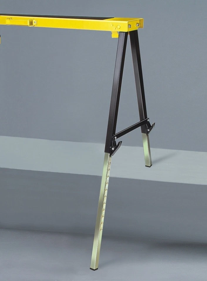 Coppia cavalletti richiudibili pieghevoli portata 300 Kg altezza regolabile - Immagine 2 di 3