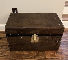 Antique Flat Top Trunk Chest Refinished Free Shipping