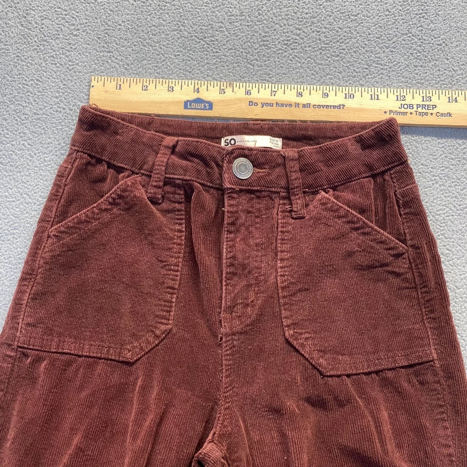 SO Womens Juniors Brown Corduroy Pants High Rise Flare Size 5/27W Stretch - Image 4 of 4