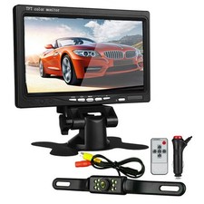 7" TFT LCD Monitor License Plate Reversing Rear View Camera System Night Vision