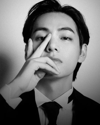 The Charisma of V   Black and White Editorial Portrait Poster