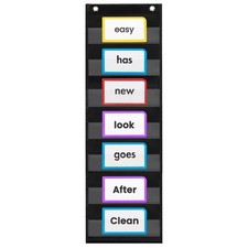 9 Inch Wide x 33 Inch Tall Pocket Chart Black Sturdy Sentence Strips Reusable