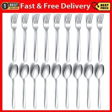 24 Pcs Forks and Spoons Silverware Set, Food Grade Stainless Steel Flatware
