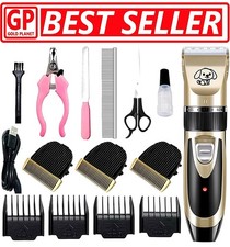 Dog Cat Pet Grooming Kit Rechargeable Cordless Electric Hair Clipper Trimmer Set