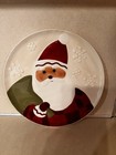 Santa Cookie Plate Hallmark Christmas Serving Dish Snowflake Pattern
