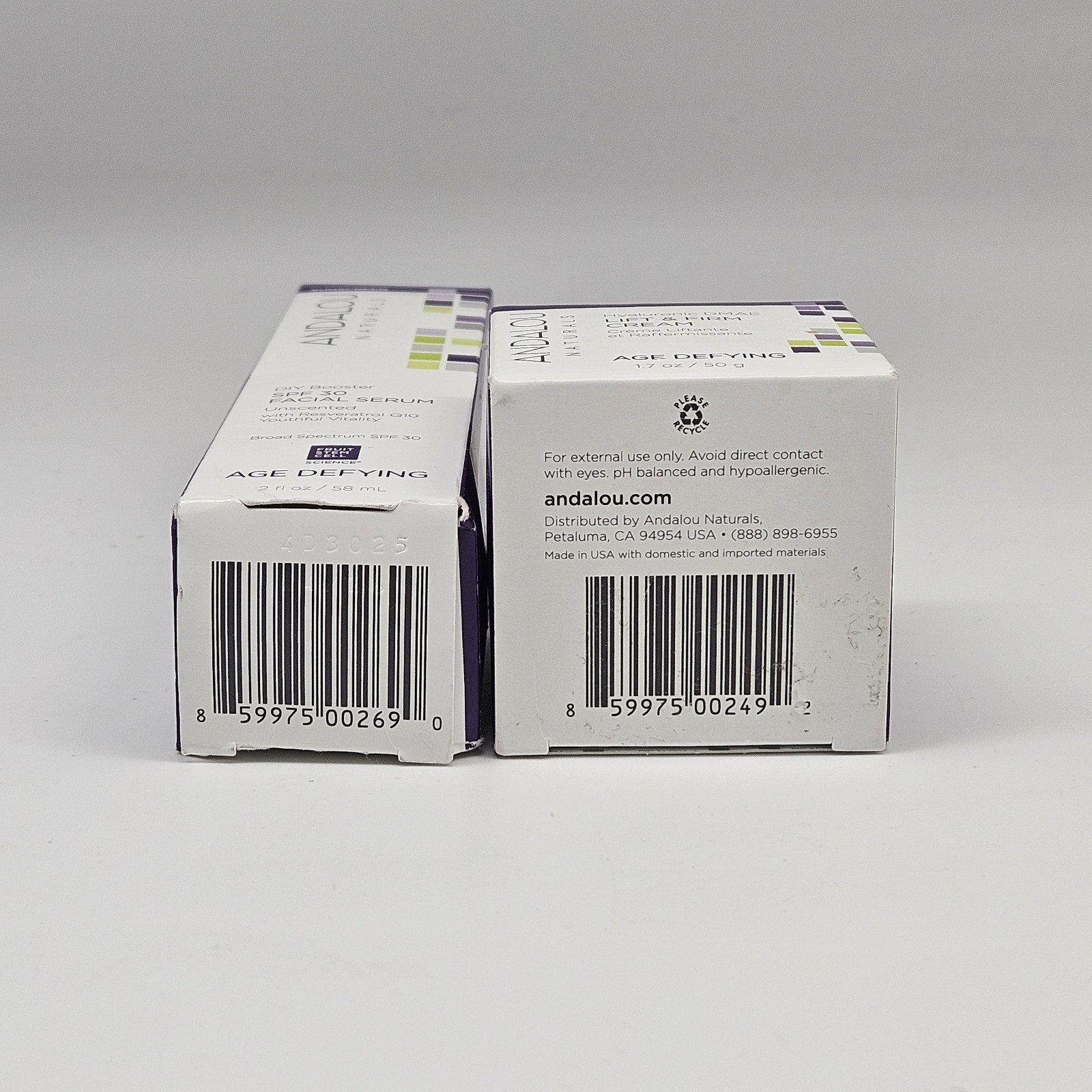 2 PC SET ANDALOU Age Defying Lift & Firm Cream + DIY Booster SPF 30 Facial Serum