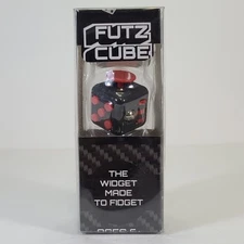 Futz Fidget Cube Click/Roll/Flip/Spin/Glide Stress Relief Fun Toy - Black/Red
