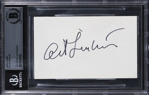 Alan Ladd Jr. Star Wars Authentic Signed 3x5 Index Card Autographed BAS Slabbed