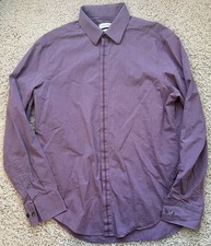 Men  s Calvin Klein Purple Slim Fit Dress Shirt Size 16 34/35