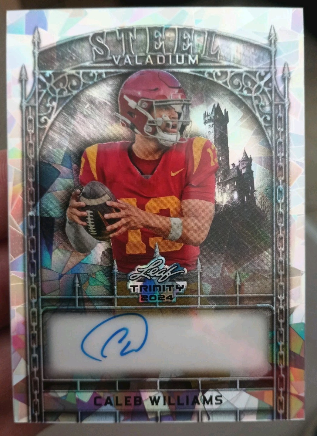 Caleb Williams Leaf Trinity Steel Autographs #SCWI Valadium-Silver