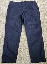 NWT Gap Downtown Khaki Pant Womens Size 16 Stretch Navy Mid Rise Hits At Ankle