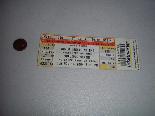 2004 WWF SURVIVOR SERIES WRESTLING EVENT WWE WCW NWA AWA TICKET STUB