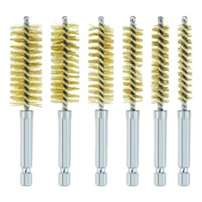 6 Pcs Brass Bore Brush Wire Cleaning Brush for Power Drill Impact Driver