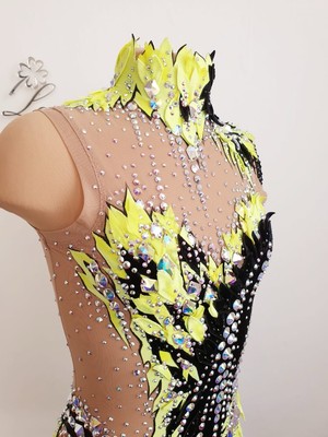 Gorgeous! Swarovski Crystals Rhythmic Gymnastics Leotard, Acro, Ice Skating