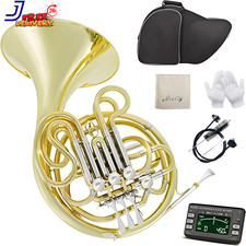 Double French Horn F/Bb 4 Keys Nickel plated  Gold Craft Lacquer Brass Fre
