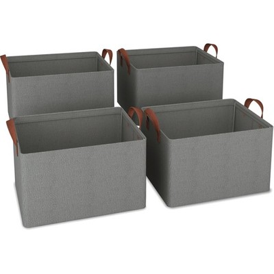 Wardrobe Organiser, Set of 4 Foldable Storage Baskets, Oxford Fabric Storage,...