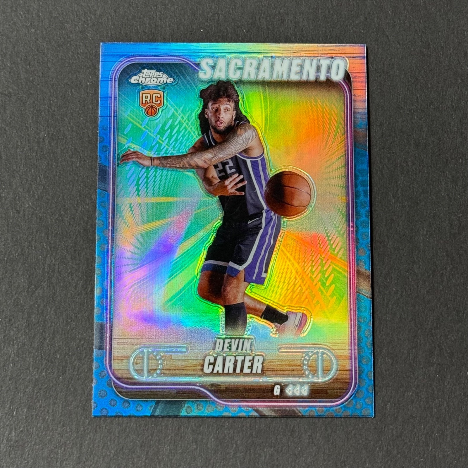 2024-25 Topps Chrome Devin Carter #134 - Blue Basketball Refractor - RC