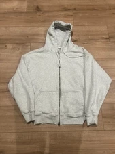 Elwood Ash Gray Zip-Up Hooded Sweatshirt – Size M