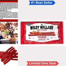 Licorice Red Twists 12 Ounce Bag Soft Chewy Fat Free Vegan Gourmet Candy