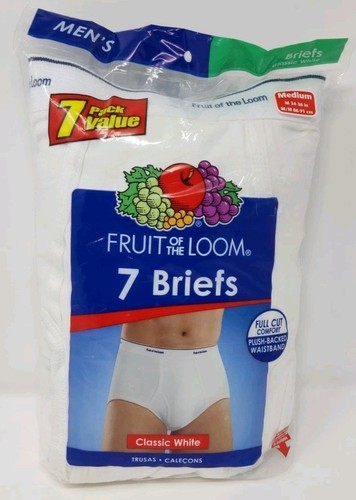 Mens Vintage New Fruit of the Loom 7 pair Brief 2009 Size Medium 34-36 Old Stock